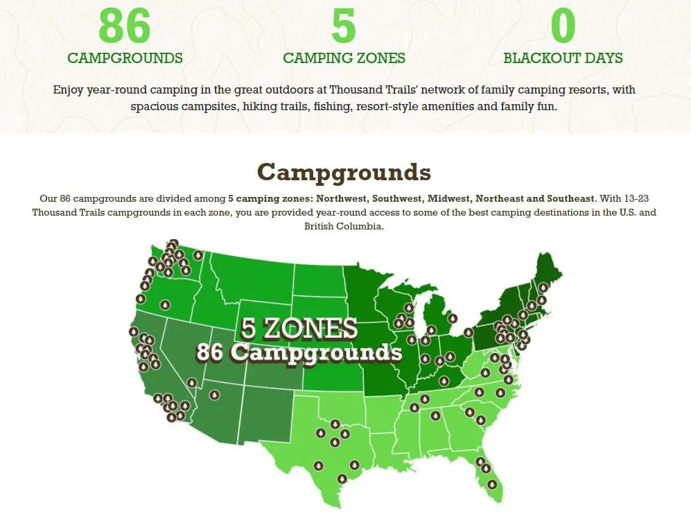 thousand trails camping zones map