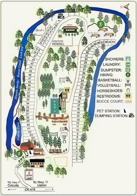 Lock 30 Woodlands Campground Map