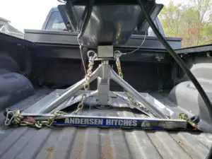 Andersen hitch connected on uneven ground