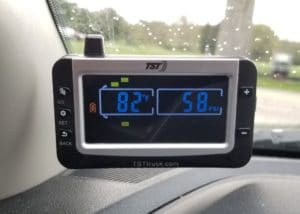 TST-507 TPMS with Color Monitor Mounted to Windshield