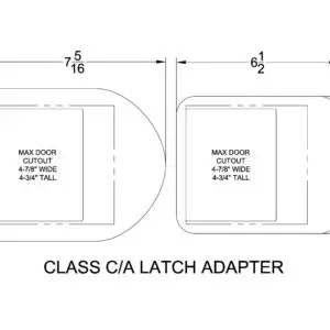 RVLock Class C/A Latch Adapter Dimensions