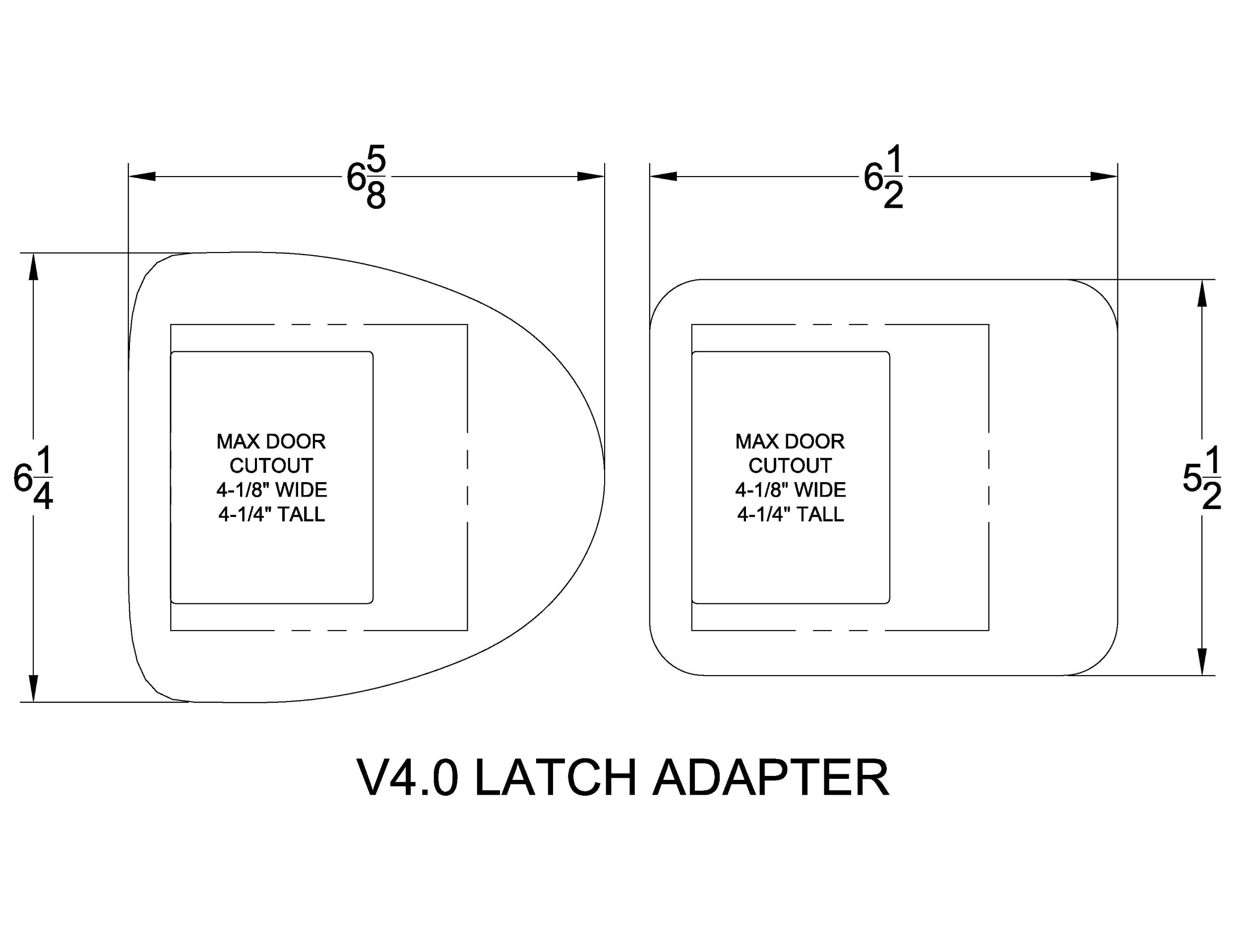 RVLock V4.0 Latch Adapter Dimensions