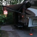 RV Awning Light Hanger with Lights on